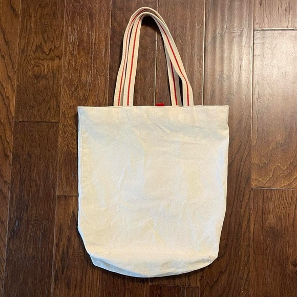 Bath & Body Works Canvas Tote Bag Heart Sunglasses Zip Top Shopper Purse - Picture 3 of 8